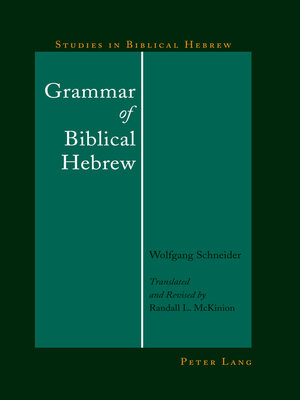 cover image of Grammar of Biblical Hebrew